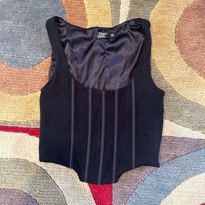 Tiger Mist Corset Top Black Crop Tank Top Size Medium